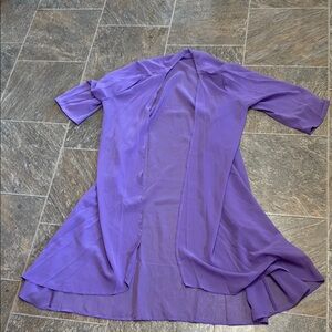 Purple Sheer Open Front Cardigan